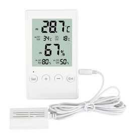Reptile Thermometer Hygrometer with Alarm Reptile Tank Thermometer Digital Terrarium Thermometer Humidity Gauge with in/Out Temperature Humidity Alarm for Bearded Dragon, Tortoise, Reptile Tank