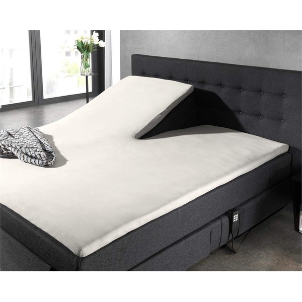 Split Topper Fitted Sheet Cotton Creme 160x200