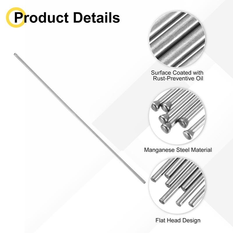 sourcing map 20pcs Descaling Needles 2mm x 6" Manganese Steel