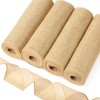 Chunyin 5 Rolls Natural Burlap Mesh Ribbon for Wreaths 10