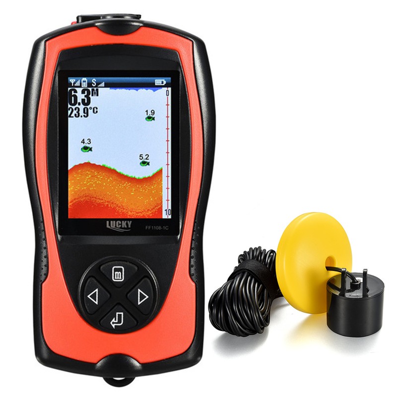 LUCKY FF1108-1CT Portable Fish Finder 100M/300FT Depth Fish Alarm Wired