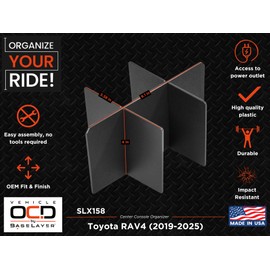 Vehicle OCD - Center Console Organizer for Toyota RAV4 (2019-2025) - Made in USA - SLX158