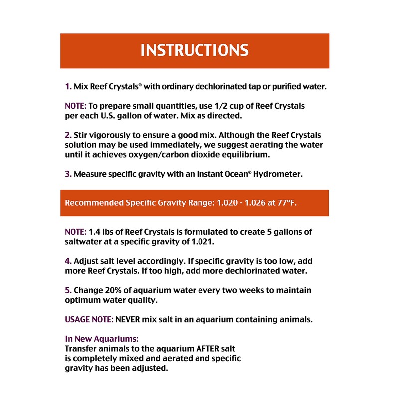 Instant Ocean Instant Ocean Reef Crystals Reef Salt, Formulated Specifically