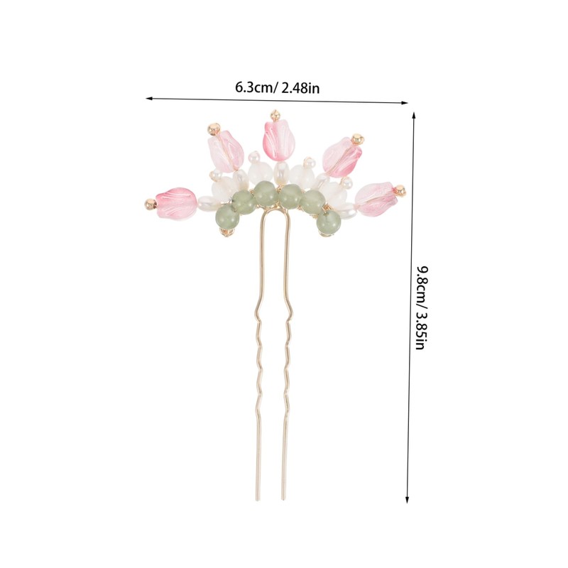 PACKOVE 2Pcs Hair Sticks for Women Elegant Floral Hairpins for
