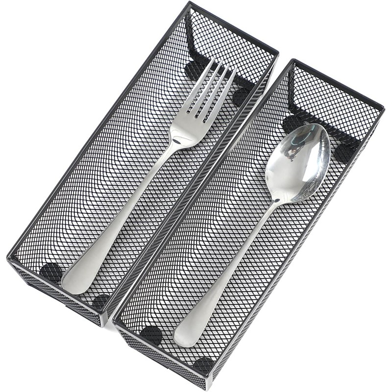 BYCY Silverware Drawer Organizer, Mesh Utensil Organizer for Kitchen Storage,