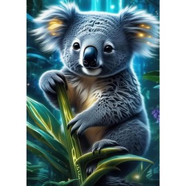 DAERLE Diamond Painting Koala Baby, Diamond Painting Pictures Cute Koala, DIY Diamond Full Picture, Painting by Numbers Adults, Children, 5D Diamond Painting for Wall Decoration, 30 x 40 cm