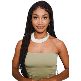 JBG SERVICES Twirl Synthetic Hair Full Lace Front Wig - 36 Inch Twirl Wig 13x6 Micro Million Wigs -Easy to Attach Full Lace Hair Cap Lace Braiding Wig – Natural Looking Color (33-Dark Auburn)