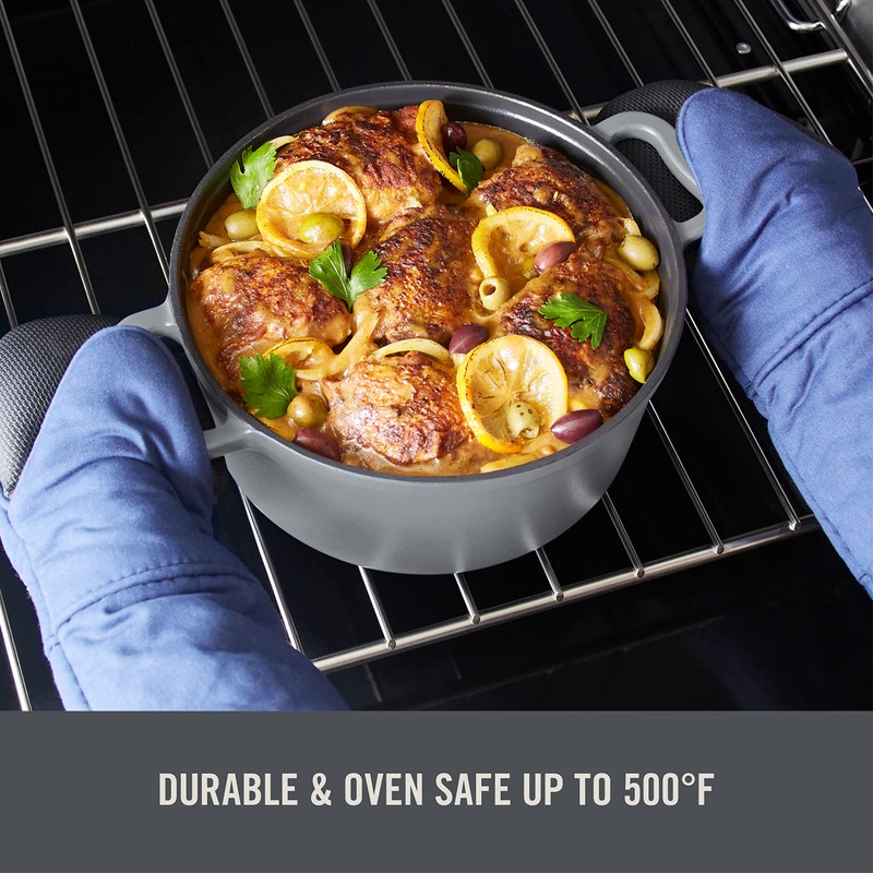 Zakarian x Dash Nonstick Cast Iron Dutch Oven - Heavy-Duty