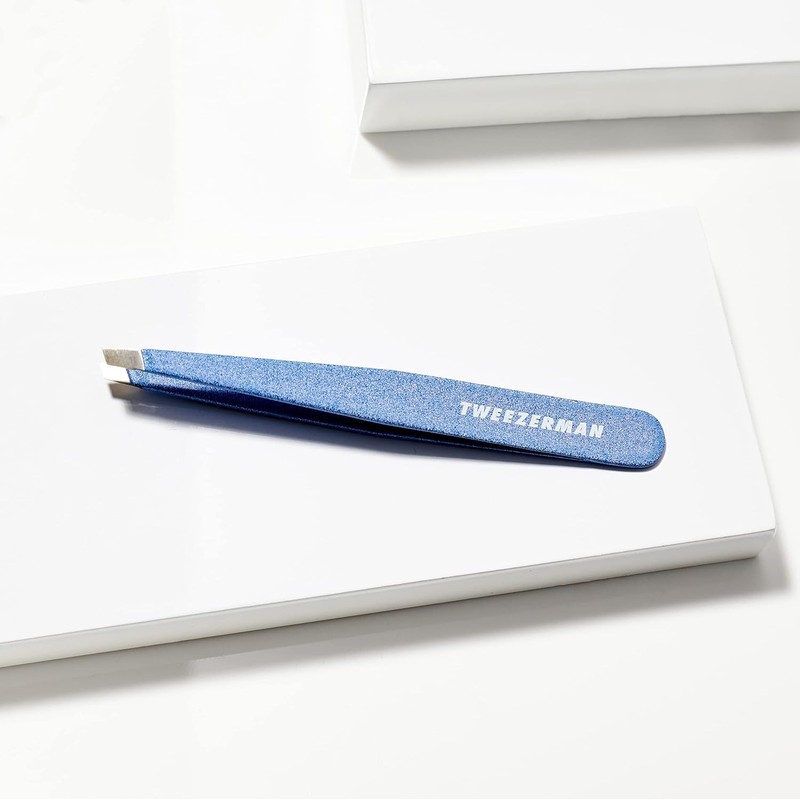 Tweezerman Stainless Steel Slant Tweezer - Eyebrow Tweezers for Women