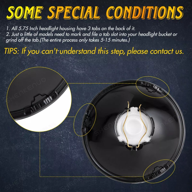 SHENKENUO For 2001-2002 Ducati Monster S4 5.75" inch Round Headlight