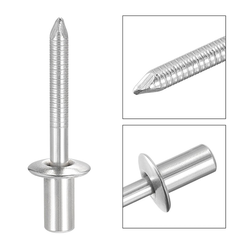 sourcing map Blind Rivets, 304 Stainless Steel Pull Rivets Core
