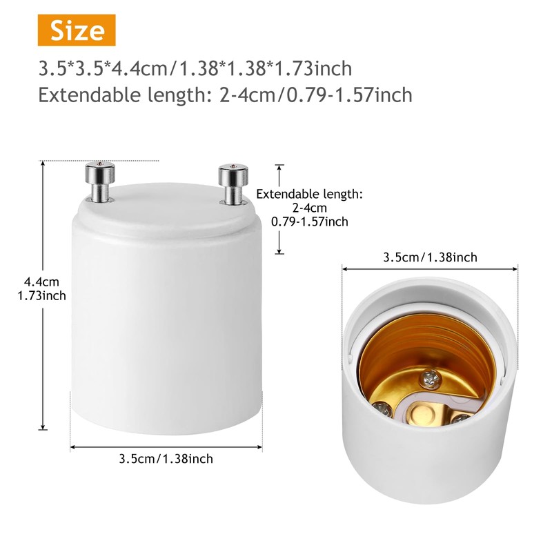 5 Pack Light Socket Outlet Adapter - E26 Light Socket