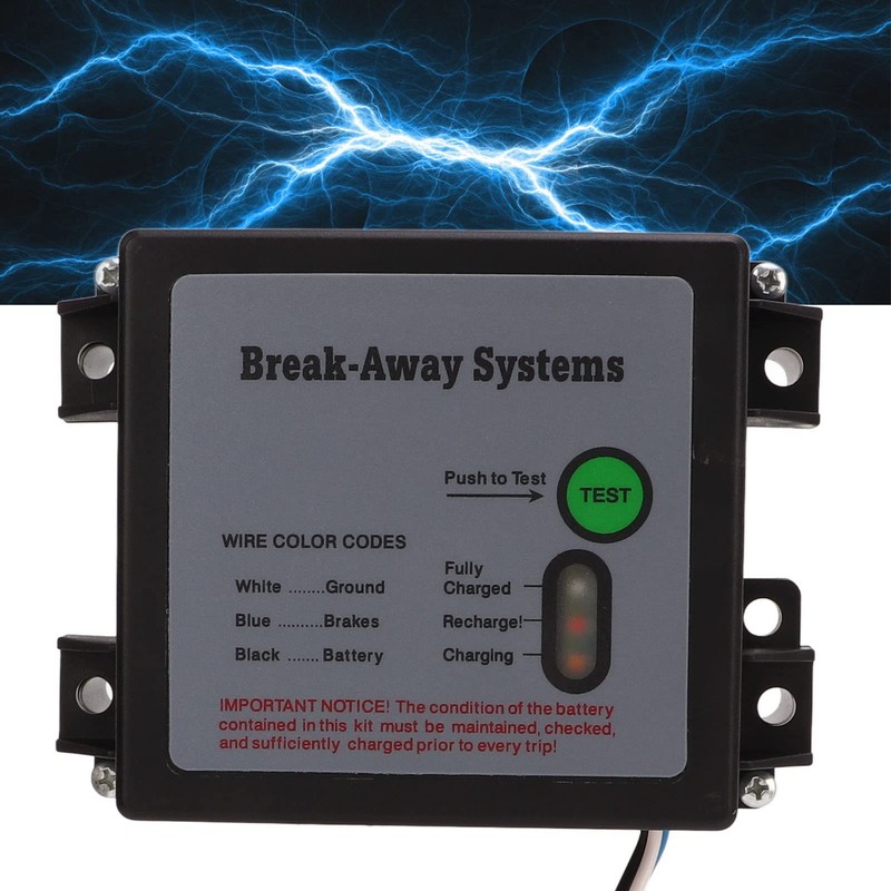 Trailer Electric Brakes Breakaway Kit 12V LED Test Break Away