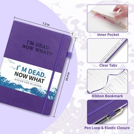 I'm Dead Now What Planner, Estate Planning Organizer with Tabs, Death Planner Organizer for Senior, Important Info for Final Arrangements, Beneficiary & Last Wishes with Large Print, 7.5" x10.4", Purple