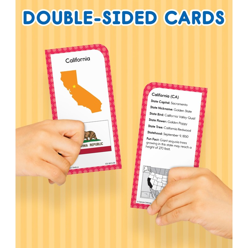 Carson Dellosa States and Capitals Flash Cards for Kids Ages