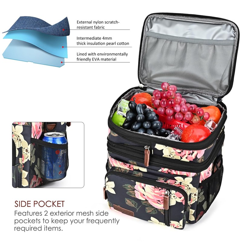 MIYCOO Lunch Bag & Lunch Box for Women Men, Double