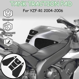 Lorababer Motorcycle Fuel Gas Tank Pad Protector Anti-Slip Sticker Decal Side Gas Knee Grip Traction Compatible with Y-amaha YZFR1 YZF R1 YZF-R1 2004-2006 2005