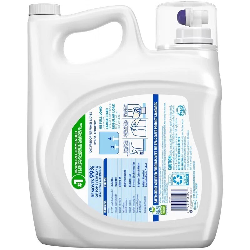All Liquid Laundry Detergent Free Clear for Sensitive Skin -
