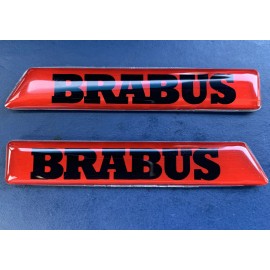 BRABUS Logo G-class 464 Red/Black FENDER BADGE EMBLEM Set Of 2 Pcs genuine