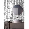 HAOKHOME Black and White Wallpaper Peel and Stick Stripe Herringbone