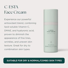 Marini SkinSolutions C-ESTA Face Cream - Lifts, Firms & Protects with Vitamin C, DMAE & Hyaluronic Acid - Dry to Combination Skin Types - Made in the 