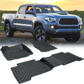 unbranded TPE Rubber Car Floor Mats Cargo Liners For 2018-2023 Toyota Tacoma Double Cab