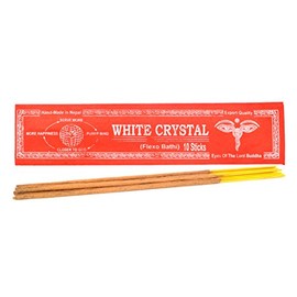 Bermoni Bhutanese Aromatic White Crystal Incense Tibetan Meditation Joss Incense Sticks -Pack of 10 (INS-1033WCRYS)