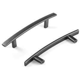 HESTIA HARDWARE 10 Pack | Pewter Arch Handles Antique Silver Curved Cabinet Pull Arch Handle Bedroom Bathroom Drawer Pull 3.75 Inch 96mm (Z3.10.B)