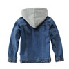 Mallimoda Kids Boys Girls Hooded Denim Jacket Zipper Coat Outerwear