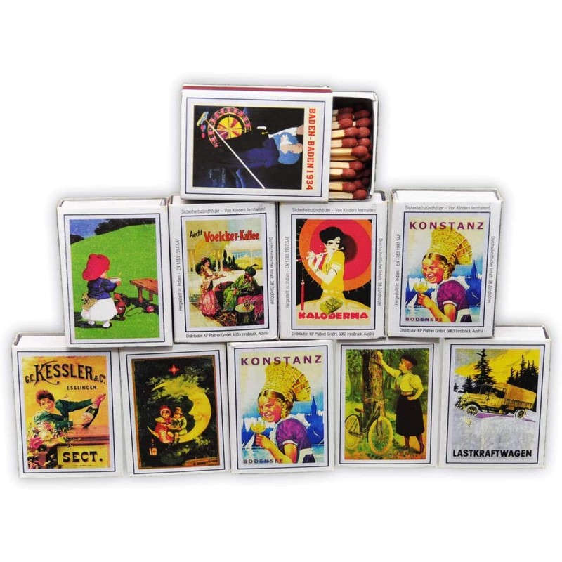 jameitop® 80 Boxes of Matches Mixed Retro Motifs 3200 Matches