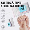 TOMICCA Nail Tips with 7 g Nail Glue Set, 240