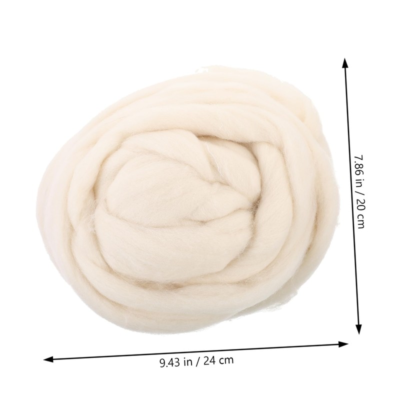 OSALADI Natural Roving Wool Fiber for Needle Felting Soft DIY