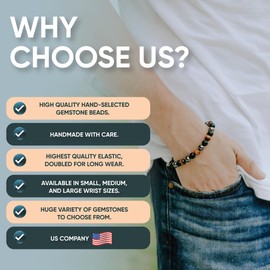 Cherry Tree Collection - Small, Medium, Large Sizes - Gemstone Beaded Bracelets For Women and Men - 6mm Round Beads (Ocean Jasper - Large)