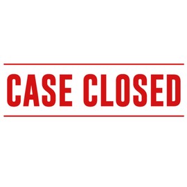 Printtoo Case Closed Self Inking Rubber Stamp Pre-Inked Office Stamp- Home Office Business Stationery, 47 x 20 mm Red