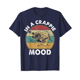 Crappie Fishing T-Shirt Funny In A Crappie Mood Bass Dad Men T-Shirt