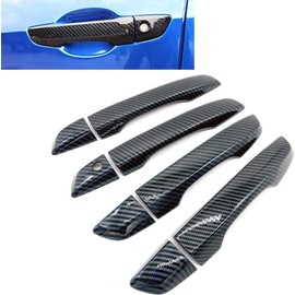 eLoveQ Carbon Fiber Print Side Door Handle Cover Covers W/O Smart Keyhole for 2016-2020 Honda Civic