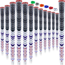 SAPLIZE 13 Golf Grips, Standard, White, All Weather Multi Compound Hybrid Golf Club Grips