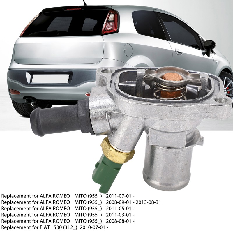 Coolant Thermostat 55194029 Replacement for FIAT 500 BRAVO II DOBLO