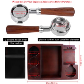 NAVREX Large Espresso Knock Box and Tamping Station, Knock Box Espresso Tamping Accessories Organizer Fit for Storage 51 to 58MM Tamper, Distributor, Portafilter, Classy Gift for Coffee Lover (Walnut)