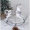 Formano Rocking Horse Figurine Figure Hand Painted 25 cm White/Silver