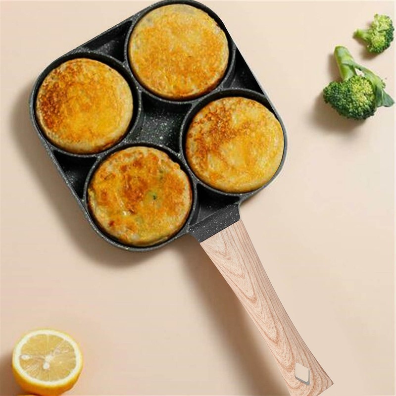4Hole Frying Pot NonStick Egg Pancake Cooking Pan Cookware For