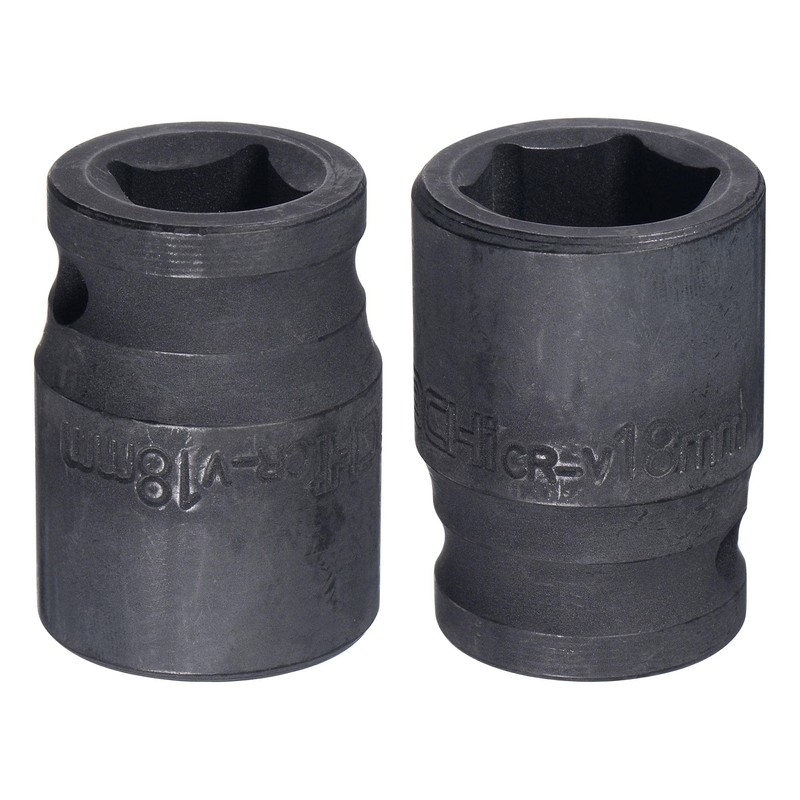 sourcing map 1/2" Drive by 18mm 6-Point Impact Socket, CR-V