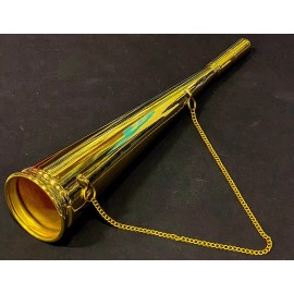 DEURA Signal Loud Horn Glossy Polished Brass With Chain Straight Length 13.50"