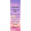 Lucas "Bringer of Light" Keepsake Name Meaning Bookmark with Verse