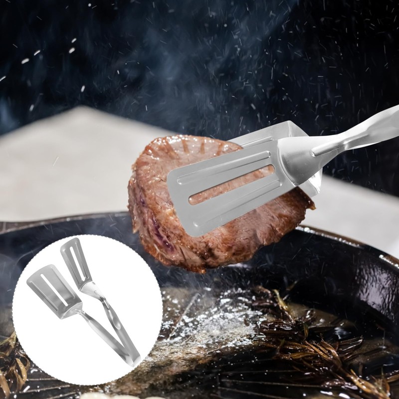 KICHOUSE Practical Cooking Tool Multi-use Frying Shovel Spatula Tong Stainless