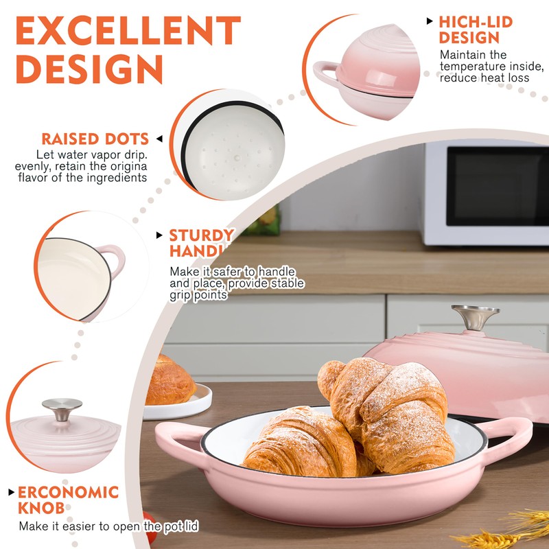 Enameled Round Cast Iron Bread Oven, 6 Qt Cast Iron
