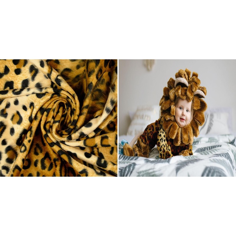 Fabrics-City 3120 Brown Giraffe Animal Fur Fabric Short Pile Fabrics