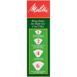 Melitta no 2 Cone Coffee Filters, White, 100 Count