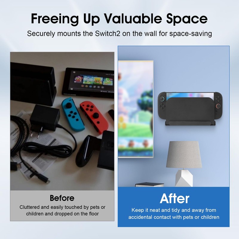 REEYEAR Metal Wall Mount Holder Dock Compatible with Switch 2