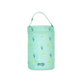Miniland - Insulated bag for thermos flasks and bottles, thermal cover for baby bottles and drinks, transport bag with zip and extra insulation (Thermibag Double Ocean)